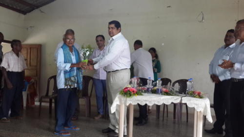 Honouring traditional farmer by Hon. Local MLA at Curtorim